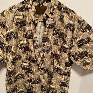 Classic Car Print Men's Dress Shirt